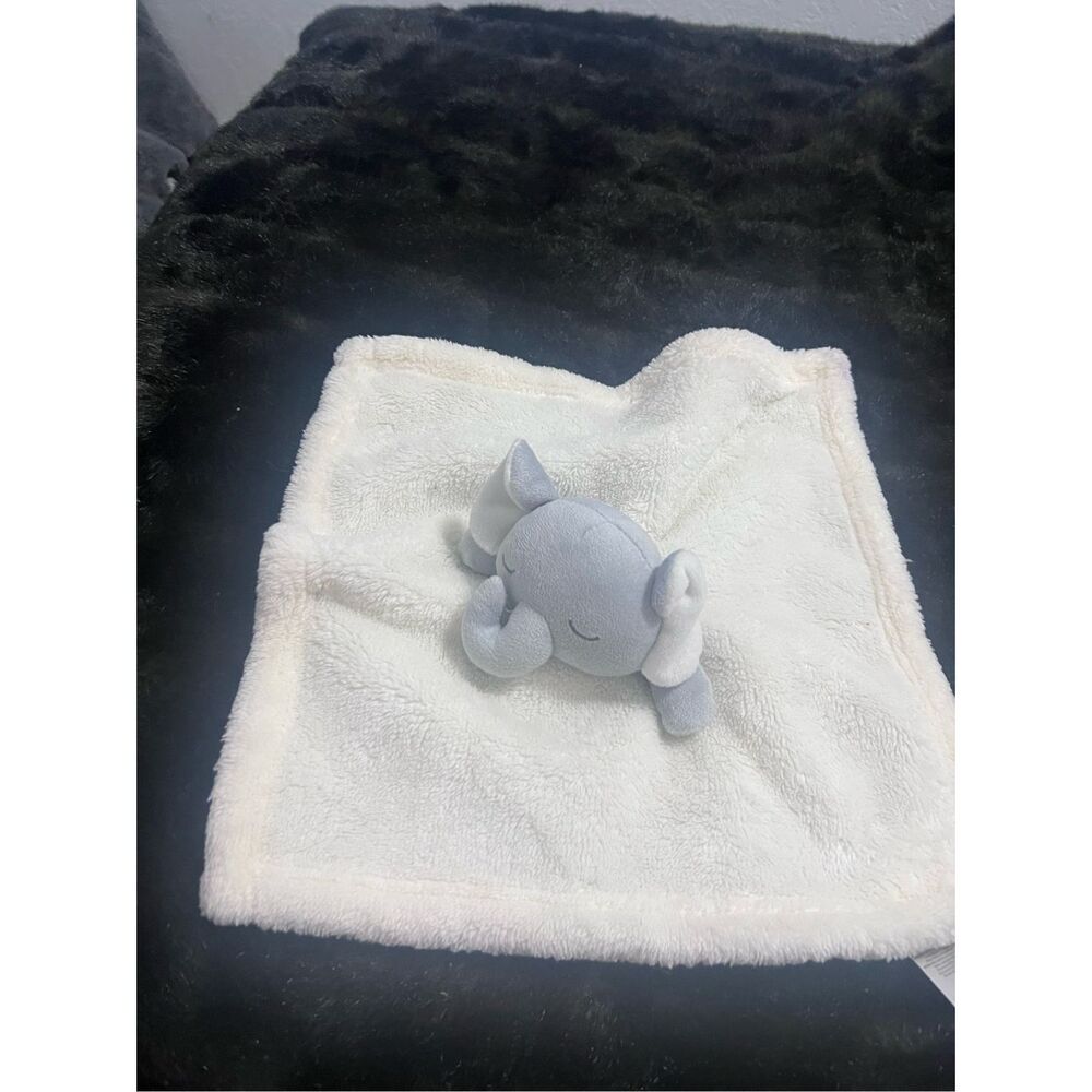 Sandy & Simon Elephant Cream Grey Security Lovey Blanket Plush Very Soft 14"